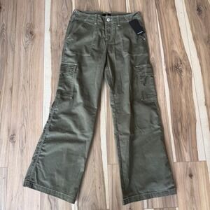 True‎ Religion Kalamata Bobbi Baggy Cargo Pants Wide Leg Contrast Stitch 29